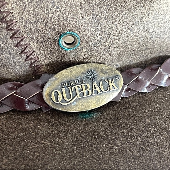 Purely Outback Jacaru Brown Leather Australian Outback hat XL braided cowboy - Picture 4 of 7